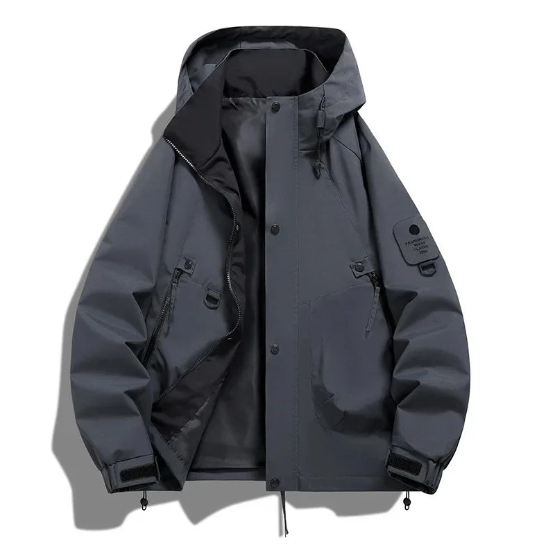 R&B Damen Windbreaker Jacke mit Kapuze und Stehkragen