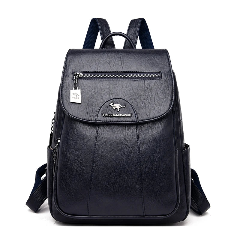 R&B | Großer Leder Rucksack mit DiR&Bstahlschutz für Damen