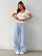 R&B | Gestreifte Hose mit Weitem Bein