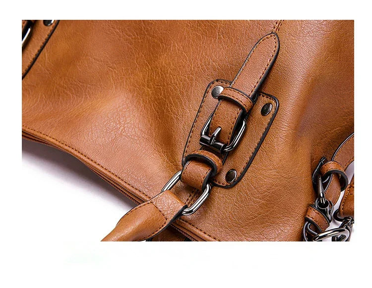 R&B | Vintage große Kapazität Handtasche aus weichem Material mit Schulterriemen