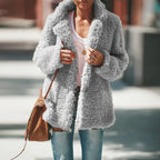 R&B | Fleece Mantel Beige Bequem und Modisch