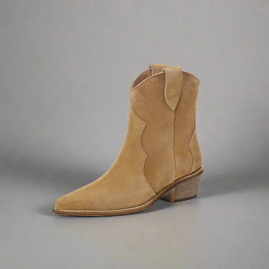R&B | Rindsleder Damen Wildleder Damen Stiefel mit Absatz