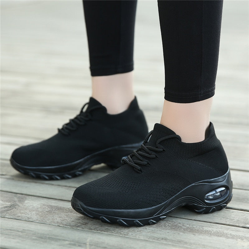 Schwarze StrickAirSneaker R&B