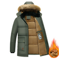 R&B | Warme Parkajacke mit abnehmbarem Kapuze für Männer