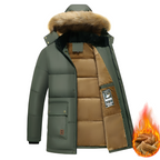 R&B | Warme Parkajacke mit abnehmbarem Kapuze für Männer