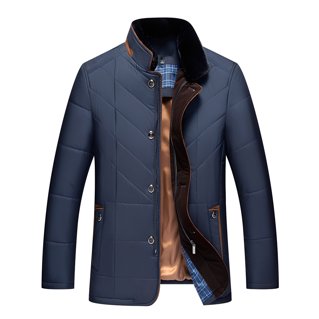R&B | Elegante, gepolsterte Jacke mit Knöpfen für Männer