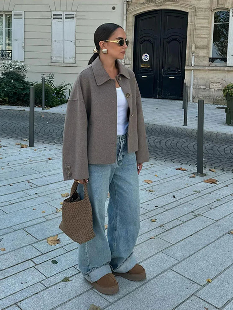 R&B | Übergröße Wollmischjacke
