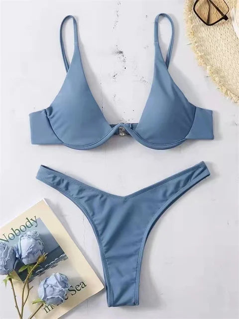 R&B | Bügel-Bikini-Set Push-Up-Bh und Tanga-Bademode für Damen