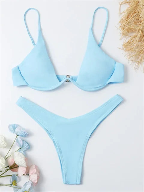 R&B | Bügel-Bikini-Set Push-Up-Bh und Tanga-Bademode für Damen