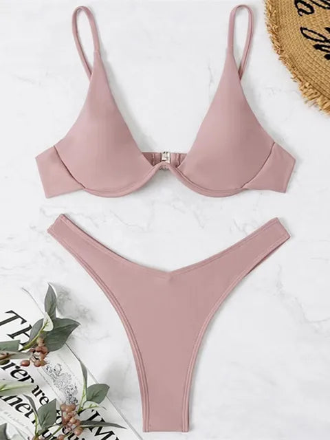 R&B | Bügel-Bikini-Set Push-Up-Bh und Tanga-Bademode für Damen