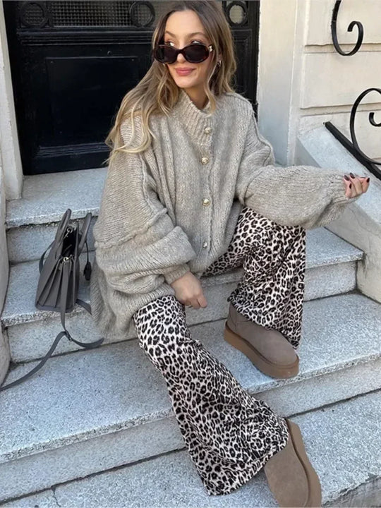 R&B | Eleganter Strick-cardigan mit Knöpfen Wolle/acryl Komfortabel und Stilvoll
