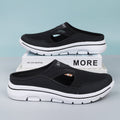 R&B Damen Slip-On-Pantoletten aus Mesh mit seitlichen Ausschnitten