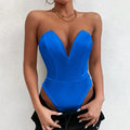 R&B | Trägerloser Satin-Bodysuit