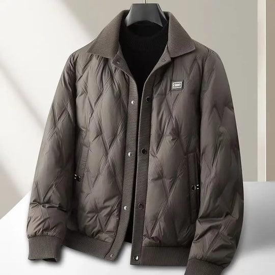R&B | Gepolsterte Steppjacke Lässiger Schnitt mit Geripptem Kragen und Manschetten