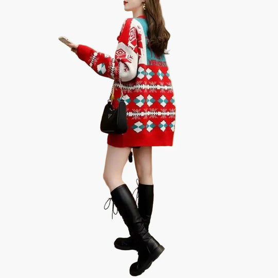 R&B | Weihnachtspullover Ugly Christmas Sweater mit 3D Schneemann und Wintermotiv - Lustiger Feiertagspullover für Partys