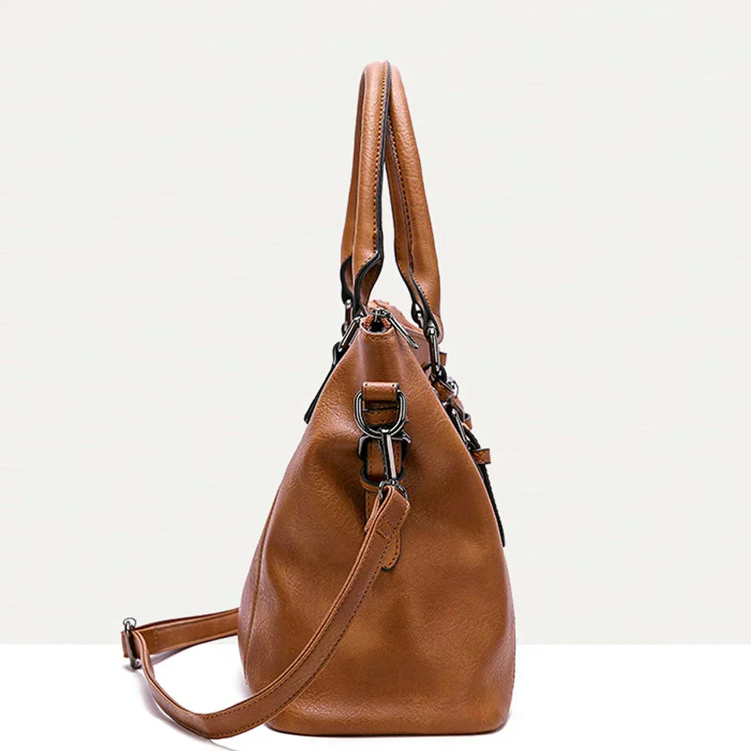 R&B | Vintage große Kapazität Handtasche aus weichem Material mit Schulterriemen