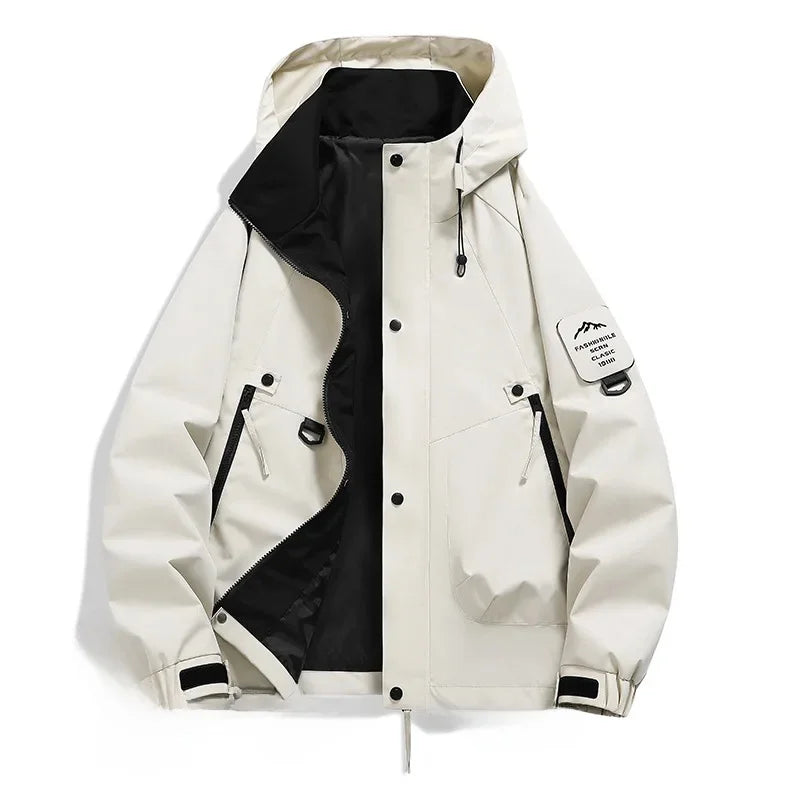 R&B Damen Windbreaker Jacke mit Kapuze und Stehkragen