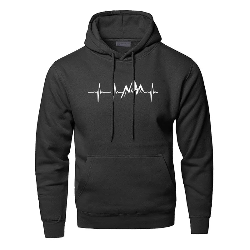 R&B | Hoodie mit Puls-motiv Baumwolle und Polyester Trendy und Komfortabel