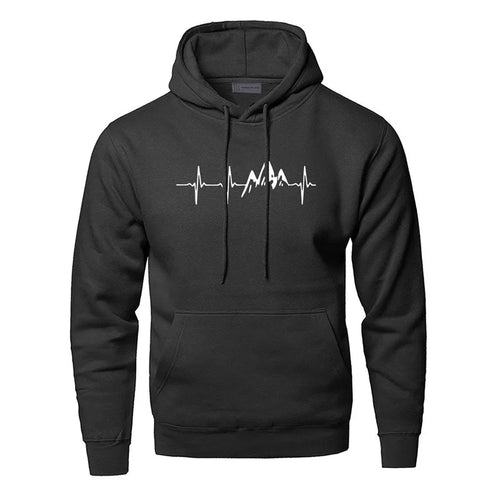 R&B | Hoodie mit Puls-motiv Baumwolle und Polyester Trendy und Komfortabel