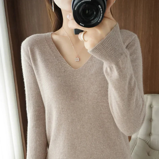 R&B | Pullover - Bequemer V-Ausschnitt Pullover