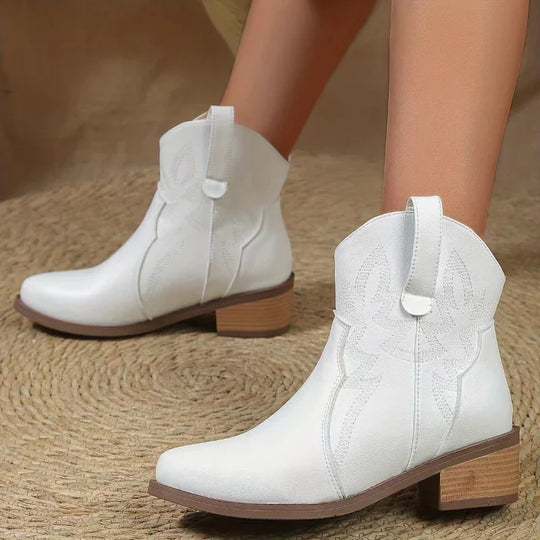 R&B - PU niedriger Absatz rutschfeste Damen Cowboystiefel