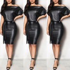Schulterfreies Kleid aus Kunstmaterial