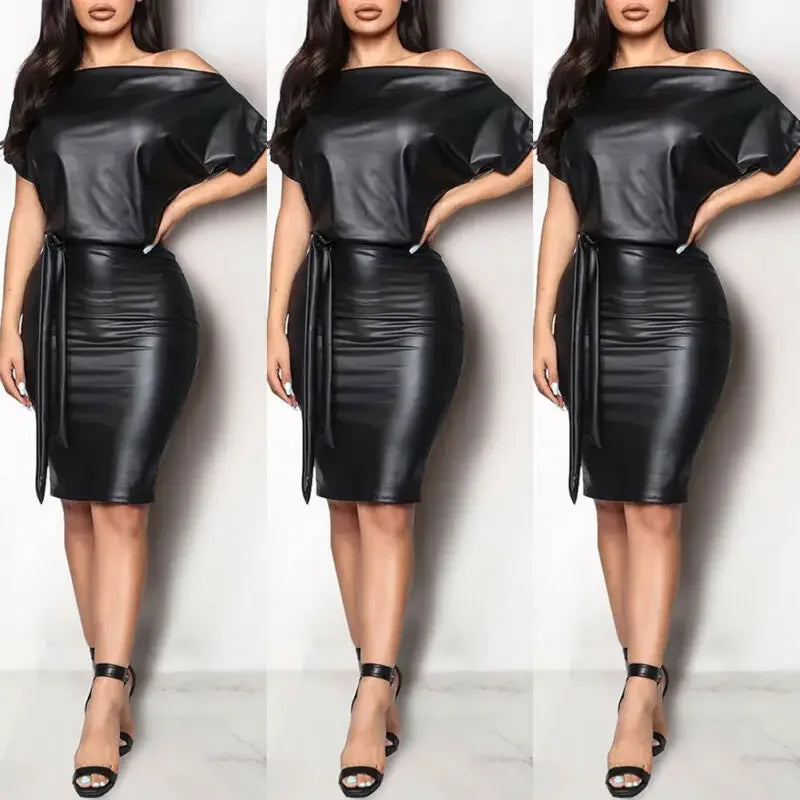 Schulterfreies Kleid aus Kunstmaterial
