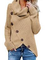 R&B | Gestrickte Wolle Lässige Passform Schalkragen Frontknöpfe