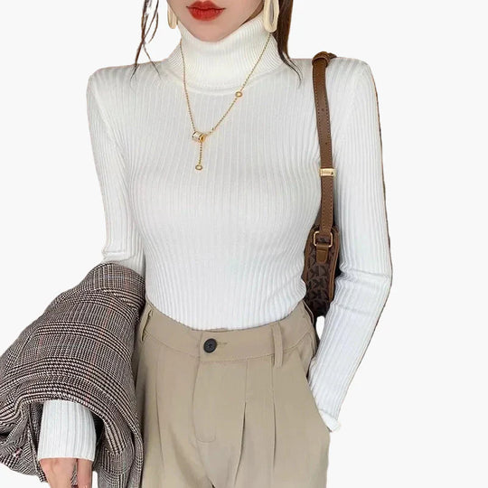 R&B | Rollkragenpullover Gerippt Basic Langarm - Vielseitiger Herbst & Winter Look