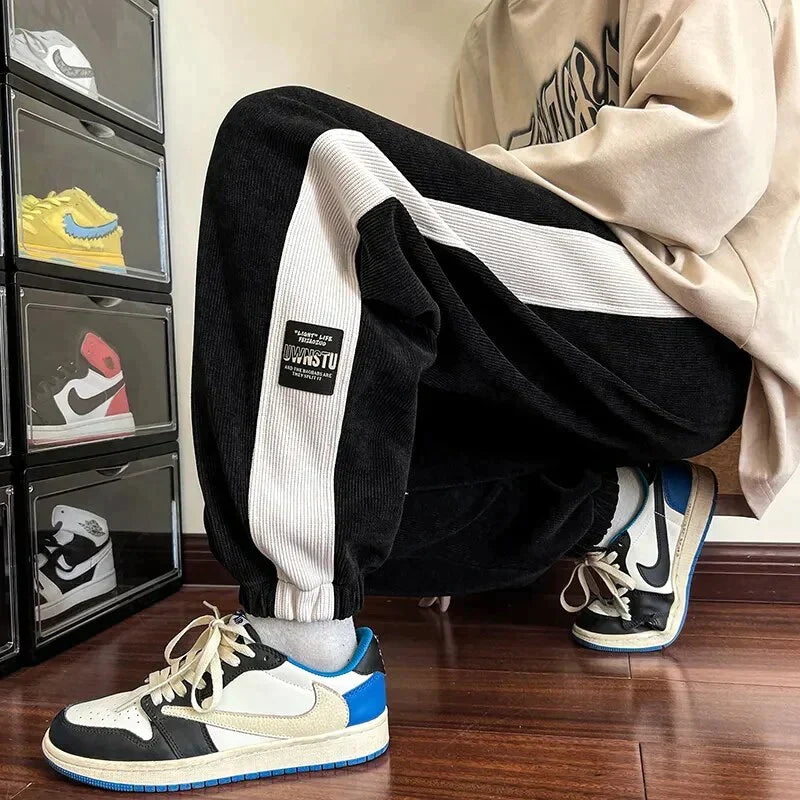 R&B Streetwear-Herren-Jogginghose im Patch-Design