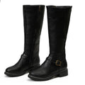 R&B | High-Top Biker Stiefel mit Blockabsatz und Schnallendesign
