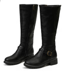 R&B | High-Top Biker Stiefel mit Blockabsatz und Schnallendesign