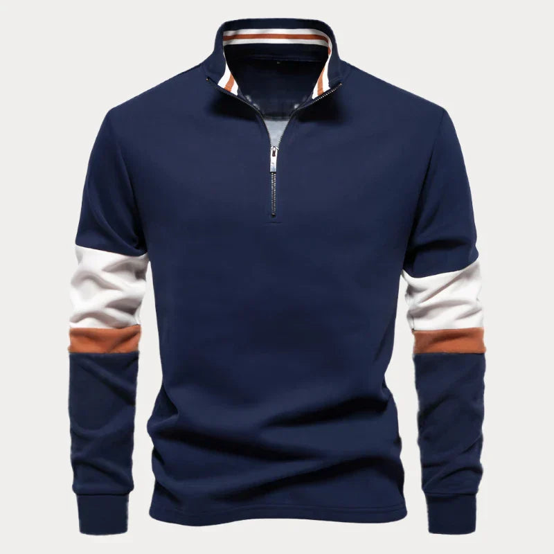 R&B | Stylischer Pullover für Herren mit Stehkragen und Streifen