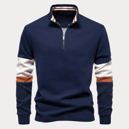 R&B | Stylischer Pullover für Herren mit Stehkragen und Streifen