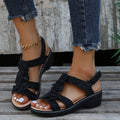 R&B | Orthopädische Sandalen mit Schwarzen Blumen