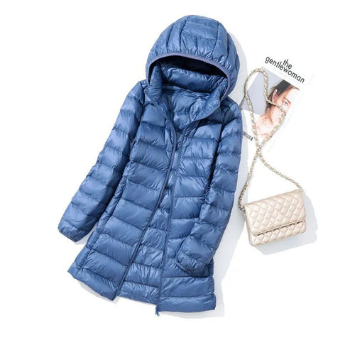 R&B | Leichtgewicht Pufferjacke Langärmlige Gesteppte Jacke mit Abnehmbarem Kapuze