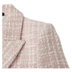 R&B | Klassischer Doppelreiher Pink Tweed Blazer