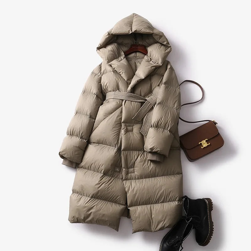 R&B | Lang mit Kapuze für Frauen Ideal für den Winter