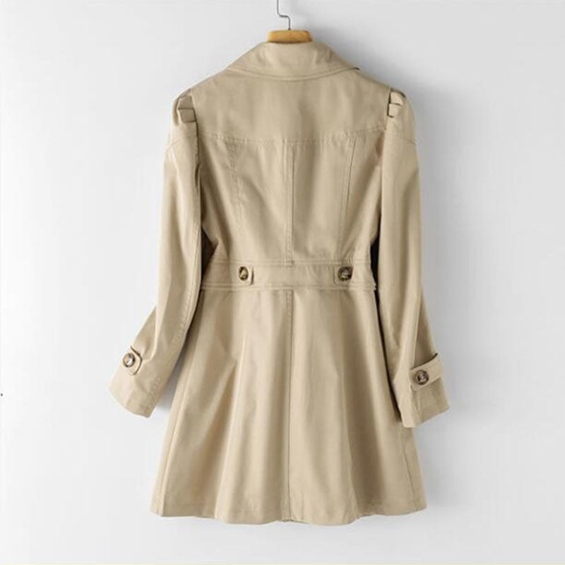 R&B | Einreihiger Mittellanger Trenchcoat für Frauen