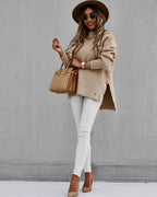 R&B | Strickpullover Oversized Passform Rundhalsausschnitt Lange Ärmel Weich und Bequem