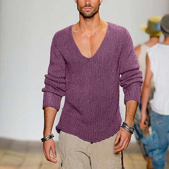R&B | Niedriges V-Ausschnitt Strickpullover