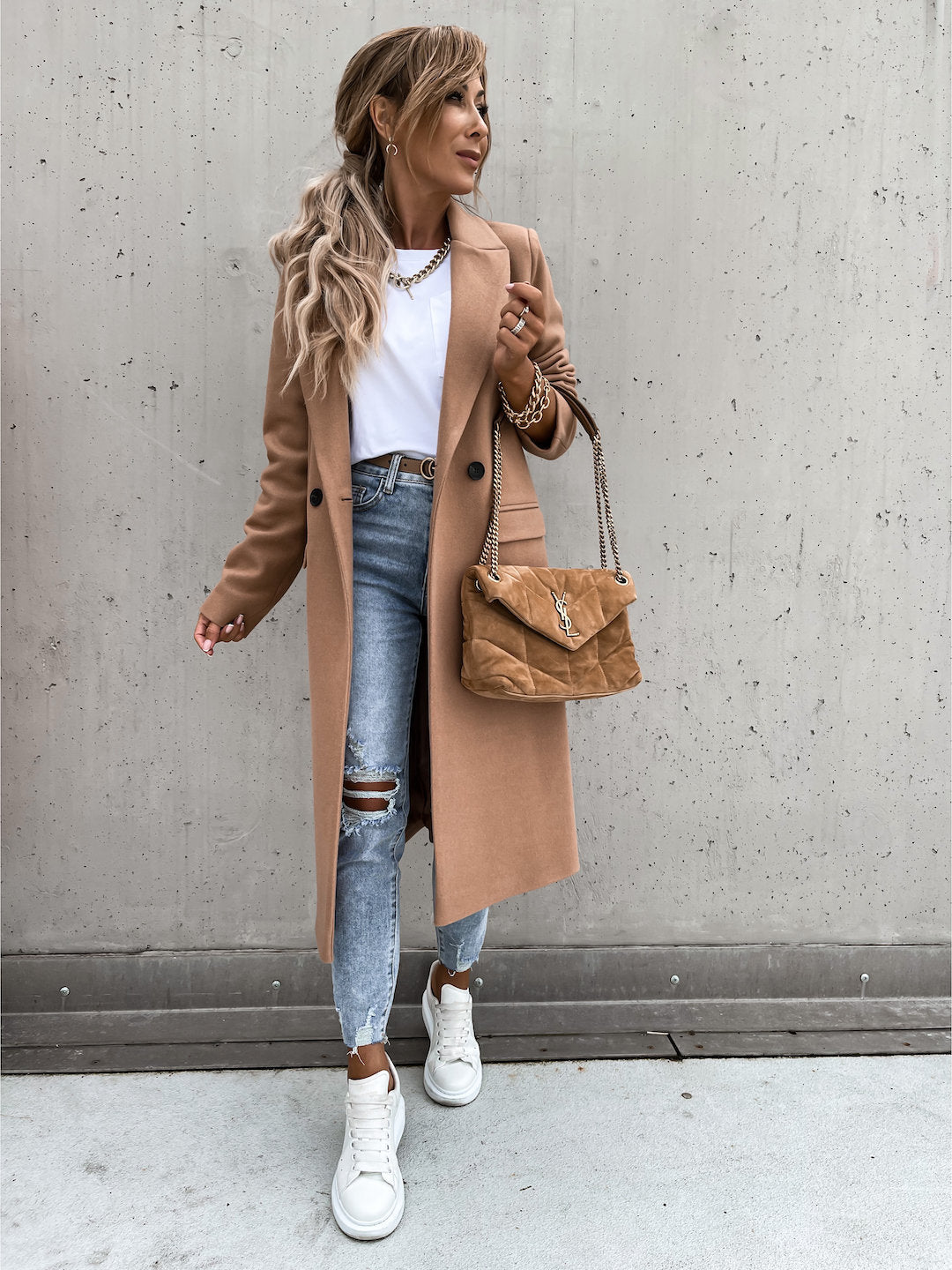 R&B | Elegante Doppelreihige Jacke Wolle und Polyester Klassisch, Warm