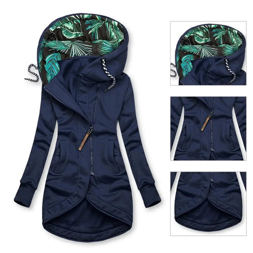 R&B | Jacke mit asymmetrischem Verschluss und Kapuze