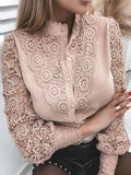 R&B | Kragen Spitze Patchwork Bluse