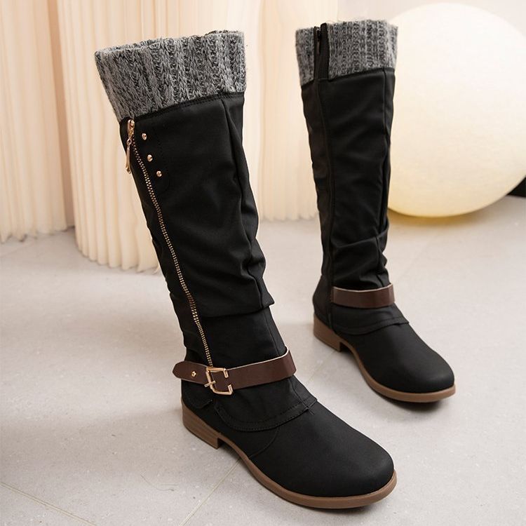 R&B | Stiefel mit seitlichem Reißverschluss bis zum Knie für Damen – Stilvolles & Bequemes Design