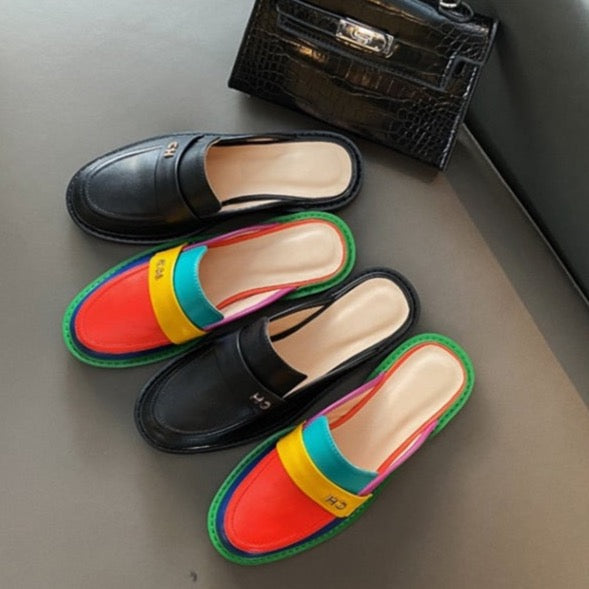 R&B | Multi Color Block Echtes Leder Loafer
