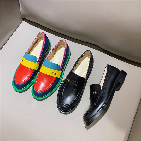 R&B | Multi Color Block Echtes Leder Loafer