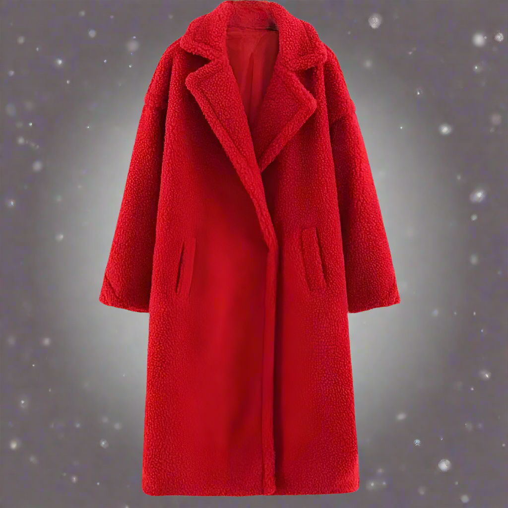R&B | Mantel - Langer Oversized-Schnitt - Weicher Teddy-Fleece - Reverskragen - Warm und Bequem