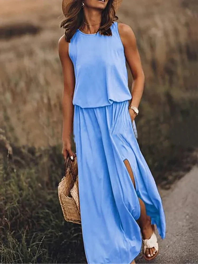 Heidi-Mode – entspanntes weißes maxikleid