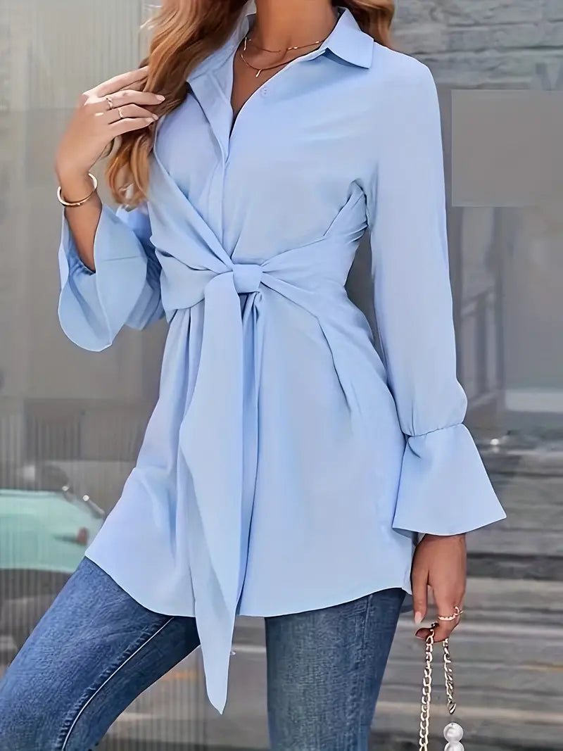 R&B | Elegante Bluse mit Bindegürtel